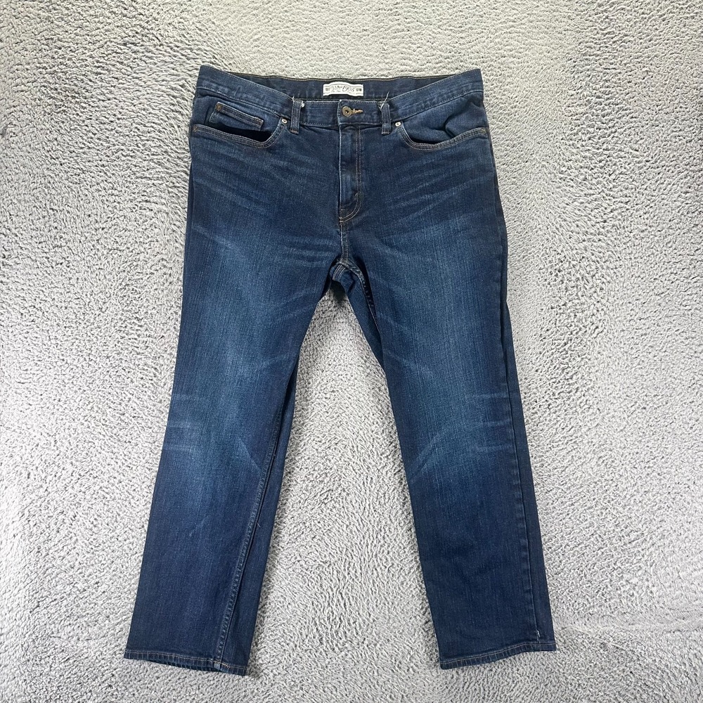 Jos. A. Bank Jeans Mens 38x29 Blue Cotton Denim Straight Faded Workwear Stretch